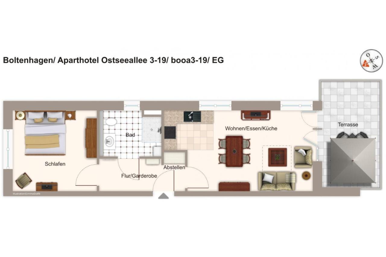 Aparthotel Ostseeallee Aparthotel Ostseeallee 3-19 博尔滕哈根 外观 照片